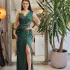 Rochie eleganta din tesatura pretioasa de culoare verde
