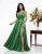Rochie lunga verde cu slit pe picior