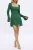 Rochie eleganta verde scurta cu decolteu drept