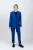 Sacou albastru cu buzunare laterale si imprimeu