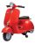Scuter electric Piaggio VESPA 150 VL1T 110W 12V 10Ah, roti moi, scaun tapitat, culoare rosie