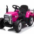 Tractoras electric Kinderauto BJ-611 60W 12V cu remorca si telecomanda  Roz