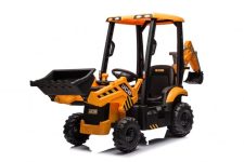 Tractoras electric pentru copii JCB 70W 12V cu incarcator si cupa manuala, culoare Galbena
