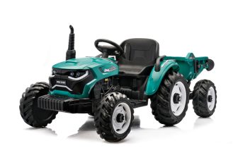 Tractoras electric pentru copii, Kinderauto 1804 90W 12V 10Ah cu remorca basculabila, culoare verde