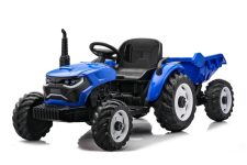 Tractoras electric pentru copii, Kinderauto 1804, 90W, 12V 10Ah, cu remorca basculabila, albastru
