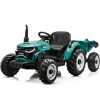 Tractoras electric pentru copii, Kinderauto 1804 90W 12V 10Ah cu remorca basculabila, culoare verde