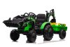 Tractor electric cu remorca pentru copii Kinderauto 720-T, 90W, cupa si incarcator incluse, 12V, echipare premium, verde