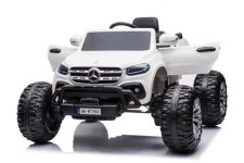 Masinuta electrica Mercedes X-Class Monster Truck 180W 4×4, roti moi, scaun tapitat, culoare Alba