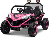 UTV electric pentru 2 copii Kinderauto Dune-Buggy 300W 24V, cu roti MOI, culoare Rose