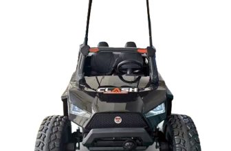 UTV electric pentru 4 copii, Kinderauto XXL Buggy full-black, 400W, 24V 14Ah, echipare PREMIUM cu plafon, negru