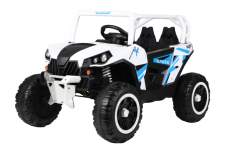 UTV electric pentru copii, Kinderauto RSR, 4×4, 120W, 12V 7Ah, alb-albastru