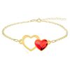Zorana – Bratara personalizata din argint placata cu aur galben 24K si cristal – Inimioara